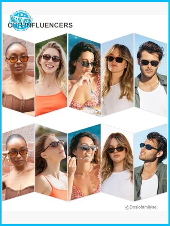 Retro Rectangle Polarized Sunglasses Thin Slim Square Frame Y2K Chic main image 5
